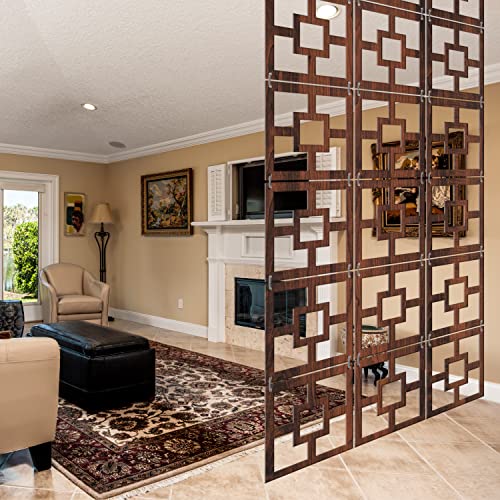 Image of RANDOM Privacy Room Divider Hanging Panel Modern Screen Partition for Decorating Bedroom, Dining, Study & Living Room (RSD-4026) 12 Panels Engineered Wood