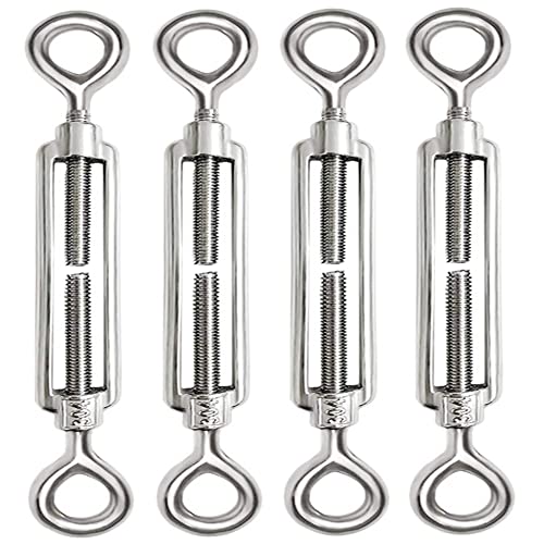 4 Pezzi M8 Tenditore Acciaio Inox 304 Tenditore Filo Regolabile Tenditori Occhiello e Occhiello per Cavi in ​​Acciaio Tenditori per Funi