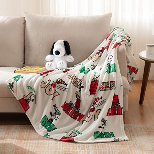 Image of Berkshire Blanket Peanuts VelvetLoft Cute Character Snoopy Plush Throw Blanket,Peanuts Snowy Scene,Throw 55 in x 70 in (Official Peanuts Product)