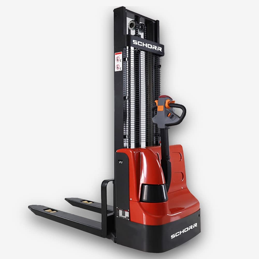 SCHORR Elektrostapler, Elektro Hochhubwagen, 1,2t Tragkraft, Deichselstapler, Hubhöhe 3000mm, wartungsfreundlich, stabil