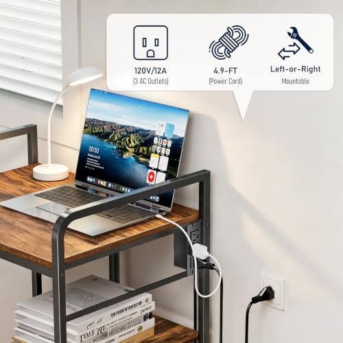 Image of Large Printer Stand with Storage: 24x18 Inch Printer Table for Home Office