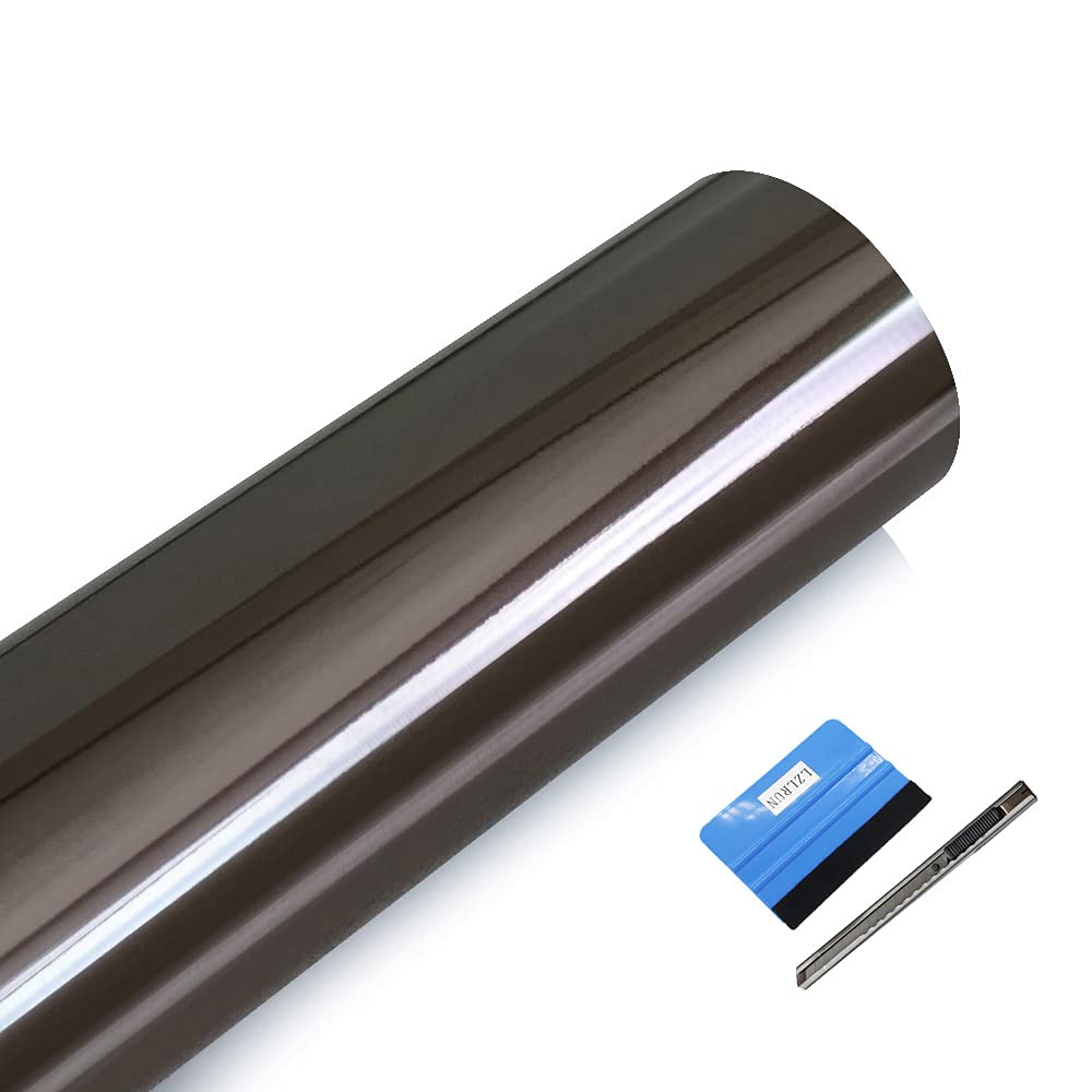 LZLRUN Chrome Mirror Gray Car Vinyl Wrap Self Adhesive Film 1.65ft x 5ft