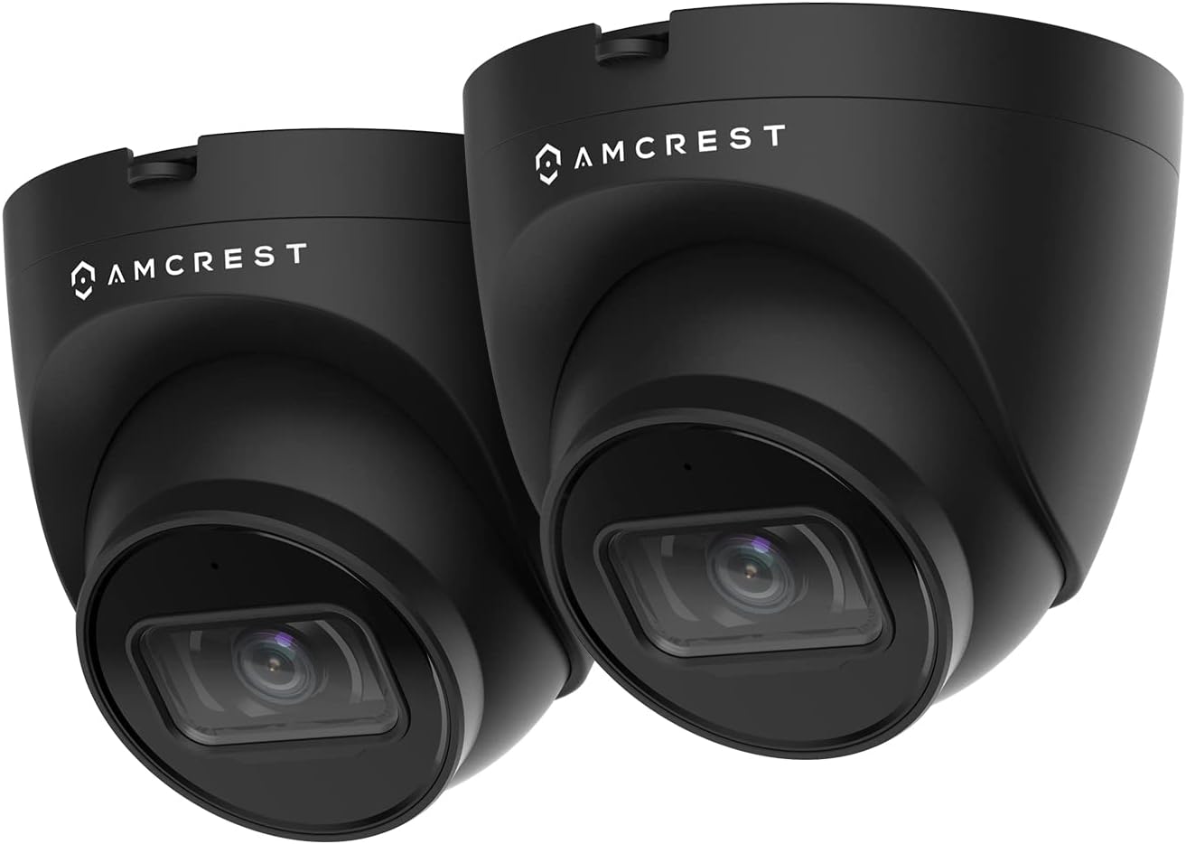 Amcrest 2-Pack 5MP UltraHD Outdoor Security IP Turret PoE Camera with Mic/Audio, 5-Megapixel, 98ft NightVision, 2.8mm Lens, IP67 Weatherproof, MicroSD Recording (256GB), 2PACK-IP5M-T1179EB-28MM Black