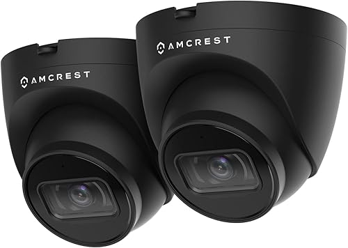 Amcrest Paquete de 2 cámaras POE de seguridad IP UltraHD de 5 MP con micrófonoaudio 5 megapíxeles visión nocturna de 98 pies lente de 0110in IP67