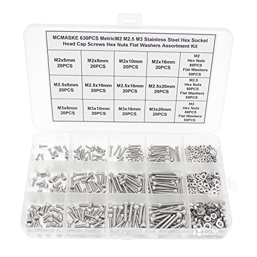 Vis à tête moletée M2 M2,5 M3 en acier inoxydable : assortiment de 630 pièces pour vos fixations