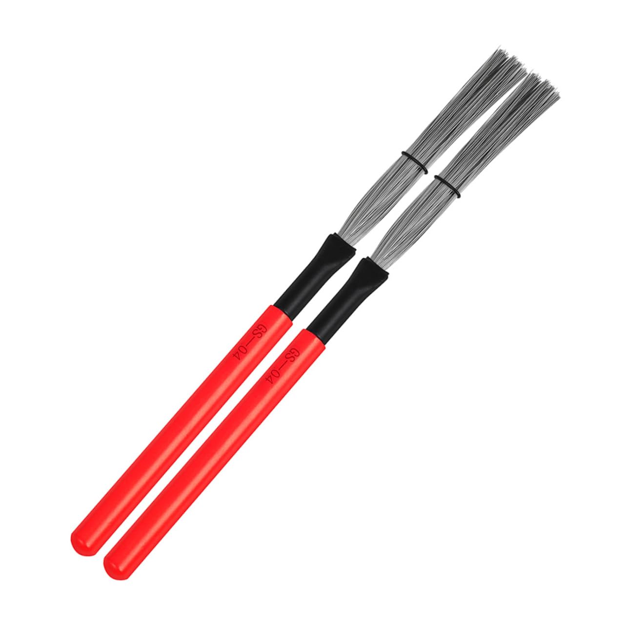 Wakauto 1 Pair Wood Handle Drum Brush Maple Drum Brush for Percussion Instrument High Carbon Steel Tool