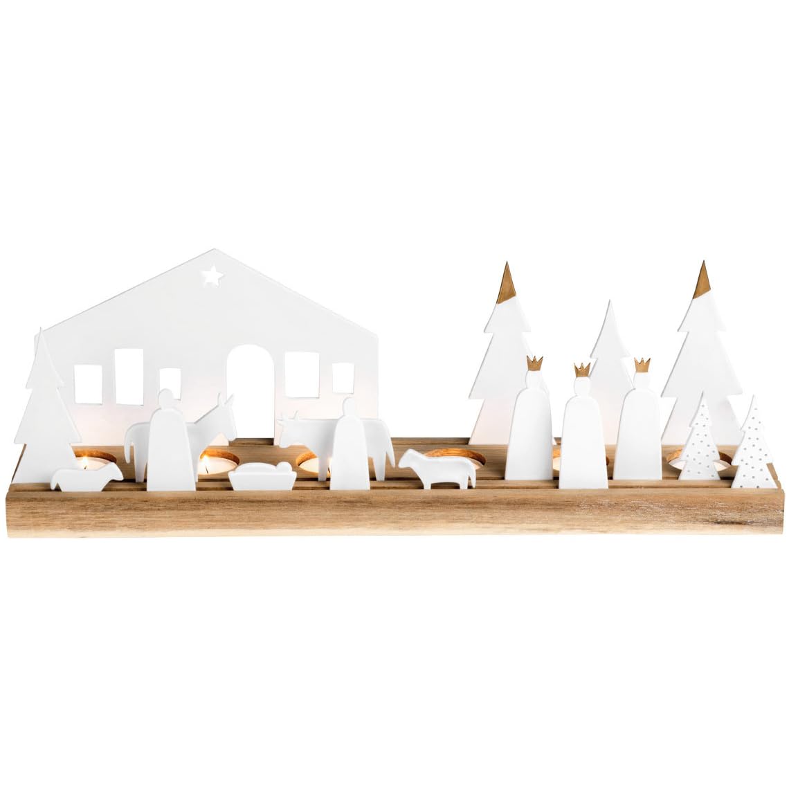 Räder Lichtobjekt Krippe 45x9,5cm, Akazie