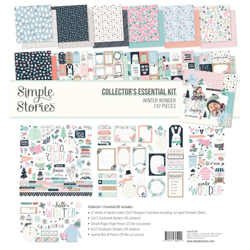 Winter Wonder Simple Stories kit complet papier scrapbooking hivernal et stickers