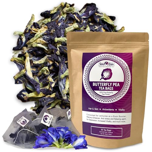 Sou Zen Butterfly Pea Flowers – 35 Pyramid Tea Bags