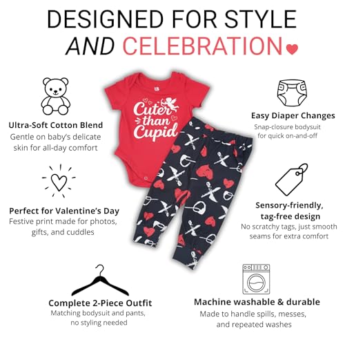 Image of Baby Boys Girls 2pc Outfit Set Short Sleeve Bodysuit with Pants