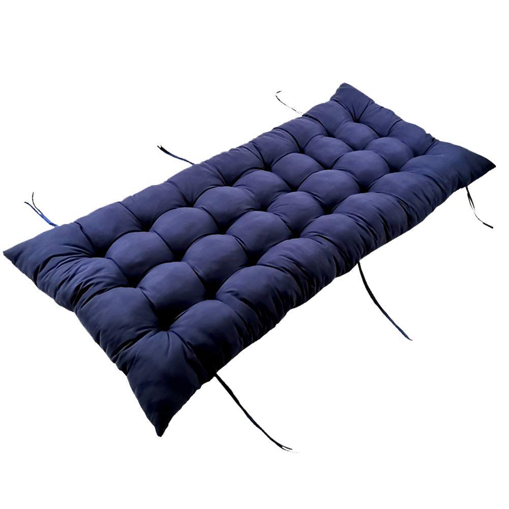 Coussin de banc de jardin 120 cm confortable et épais à attaches pour assise de chaise 2-3 places