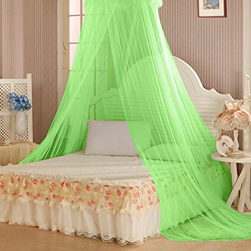 HEVIRGO Bed Canopy Mosquito Net, Hanging Travel Netting Curtains, Play Tent Bedding, Elegent Lace House Bedding Decor Sweet Round Bed Canopy Dome Mosquito Net - Green