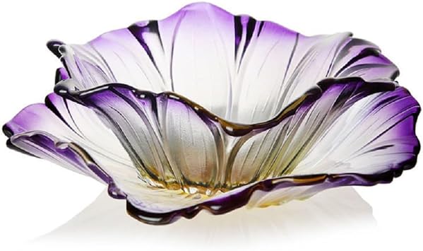 Glass Fruit Holder Bowl Creative Fruit Bowls Kitchen Fruit Dish Bowl-Decorative Fruit Serving Plate Table Countertop Display Holder Basket for Candy,Fruit, 2Pcs,Purple [Energy Class A]