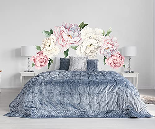 Murwall Peony Wall Decal Large Peonie Wall Sticker Kids Flower Wall Decals Watercolor Floral Removable Peel N Stick For Kids Livingroom #TOP4