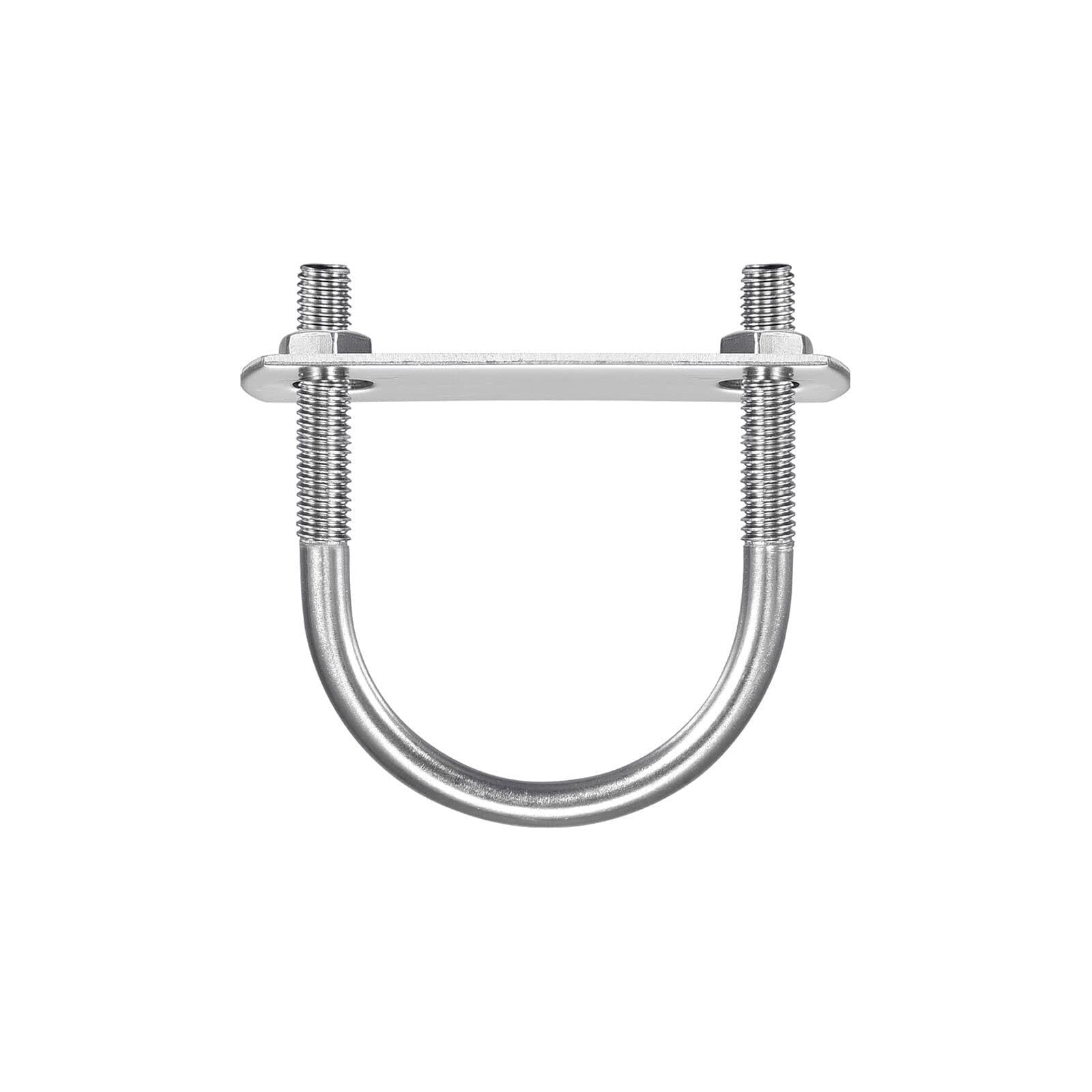 TOP-VIGOR 2 sets M6 Round U-Bolts, 38mm Inner Width 58mm Length 304 Stainless Steel Tie Down U-Bolts with Nut