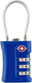 Cadeado com Segredo TSA 3 Dígitos para Mala de Viagem Mochila e Armário de Academia, Trava de Segurança em Aço Reforçado, Cor Preto (Azul)