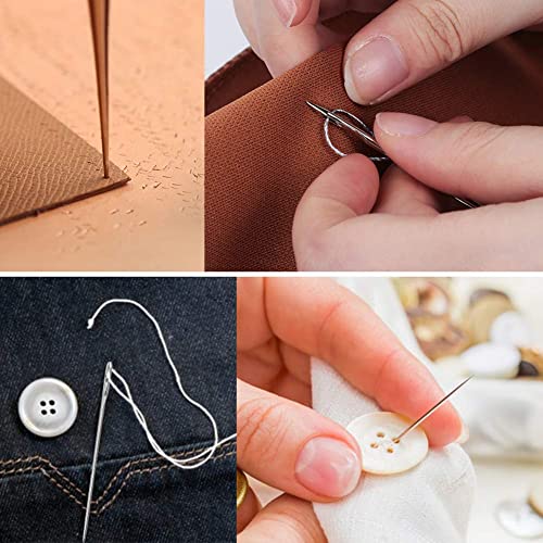 Upholstery Repair Sewing Kit Heavy Duty Sewing Kit With Sewing Awl, Seam Ripper, Hand Sewing Stitching Needles, Sewing Thread, Leather Craft Tool Kit For Shoes Sofa Tent Carpet Leather Craft Diy #TOP4