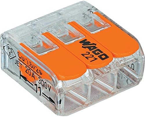 WAGO 221-413 LEVER-NUTS 3 Conductor Compact Splicing Connectors Qty 50