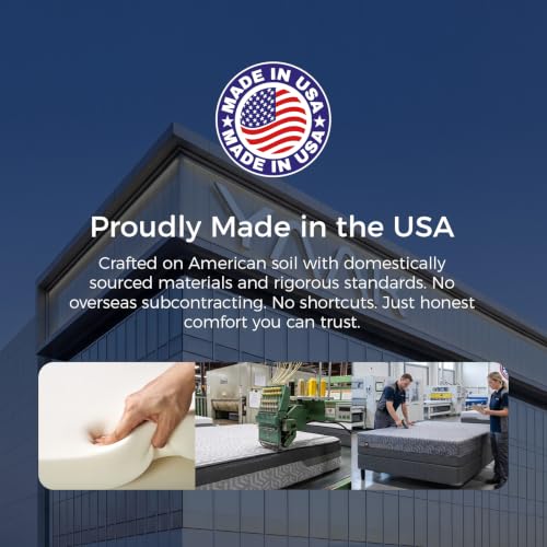 Image of Yaak 14 Inch Queen Memory Foam Mattress, Cooling Gel Made in USA, Grey