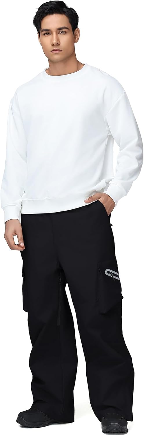 GS SNOWING Mens Women Ski Pants Super Baggy Snow Snowboard Insulated Waterproof Windproof Loose Cargo Pant for Outdoor Sports - Image 6