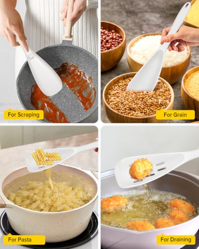 Image of BUNDLEPRO Silicone Cooking Spoons for Nonstick Cookware, One-Piece, 2 Pack