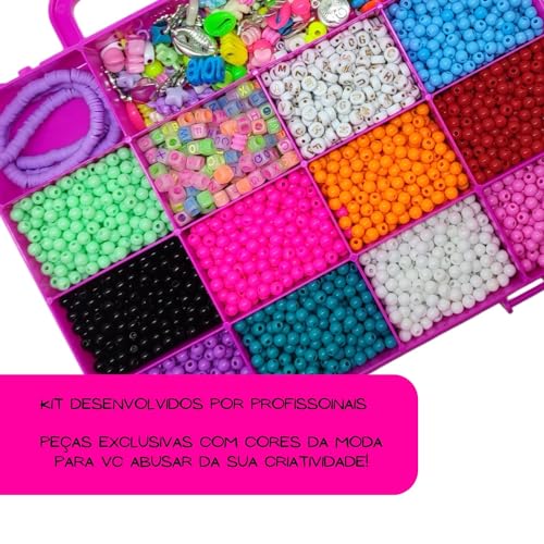 Kit 2 Maleta 7000 Mil Miçangas Para Montar Pulseiras e Colares presente natal, dias criancas e anive
