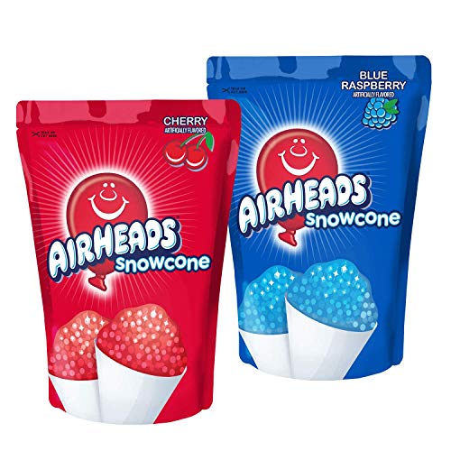 Airheads Snow Cone Frozen Fruit Juice 4 Fl Oz Pouches - Just Freeze & Squeeze For Instant Icee Maker, Great For Birthday Parties, Lunchbox (15 Cherry, 15 Blue Raspberry) 30 Pack #TOP3