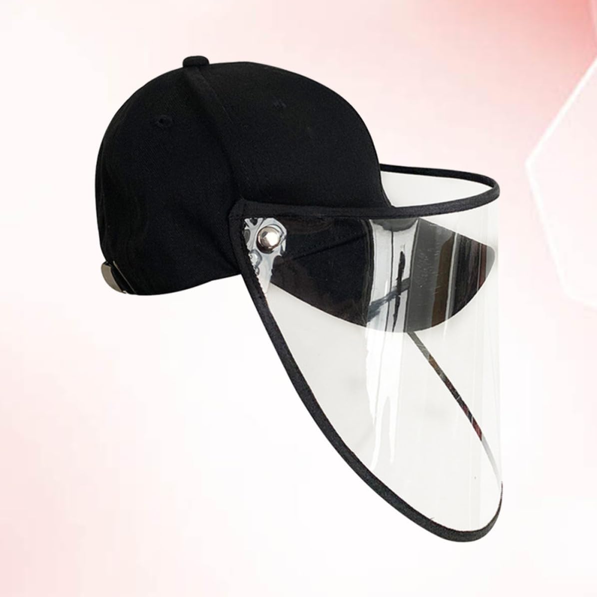 Plastic Face Protective with Oil-proof Guard, Lightweight Cooking for Home and Kitchen Use, Black Anti-fog Sunshade Cap