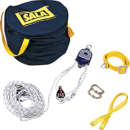 3M DBI-SALA Rollgliss RPD 3602100 Rescue And Positioning Kit, 100-Foot, With 4:1 Ratio, Pulleys, Anchor Straps, Two Carabiners And Carrying Bag, Blue/White