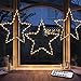 MAOYUE Window Lights 3 Pack Christmas Window Star Lights with Timer Battery Operated Christmas Decorations 8 Lighting Modes with 3 Remote Controls for Outdoor, Indoor, Porch, Party, Warm White