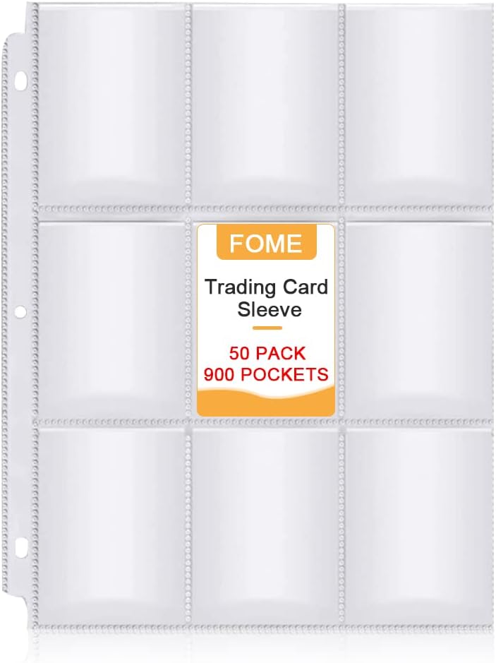 HERKKA Trading Card Sleeve Pages, 100 Pack 9 Pocket Album