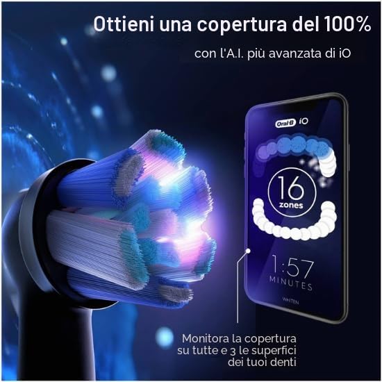 Oral-B iO 10 Edizione Speciale, Spazzolino Da Denti Elettrico Nero, 1 Spazzola, 1 Custodia Da Viaggio Caricabatterie