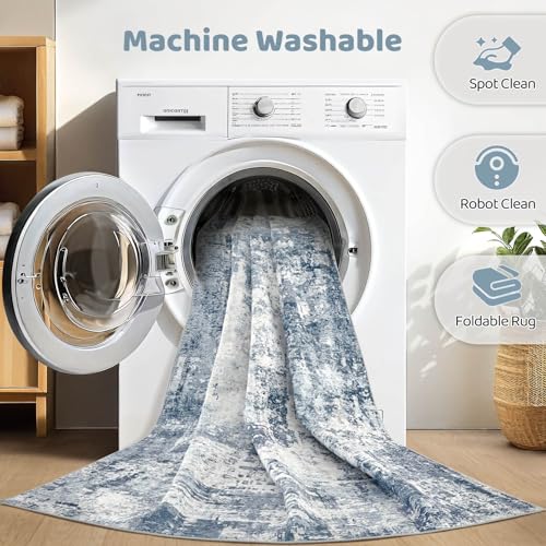 6X9 Area Rugs Living Room: Washable Large Abstract Soft Rug Stain Resistant Indoor Non-Slip Carpet for Men Modern Home Enthusiasts Aged 25-45 - High Traffic Areas - Bedroom Office Dining Room