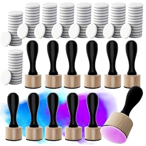 Mini Ink Blending Tools Bulk (12 Pack) and Mini Ink Blending Foam Replacements (100 Pack) for Stamp Ink Distressing, Blending, Alcohol Ink, Dabber Tool Applicator and More