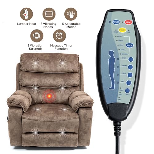 27in Extra Wide Power Lift Recliner Chair for Big Tall with Extended Footrest Heat Massage, Oversized Electric Lift Recliner Chairs for Adults Elderly Seniors, Arm Storage & Cup Holders