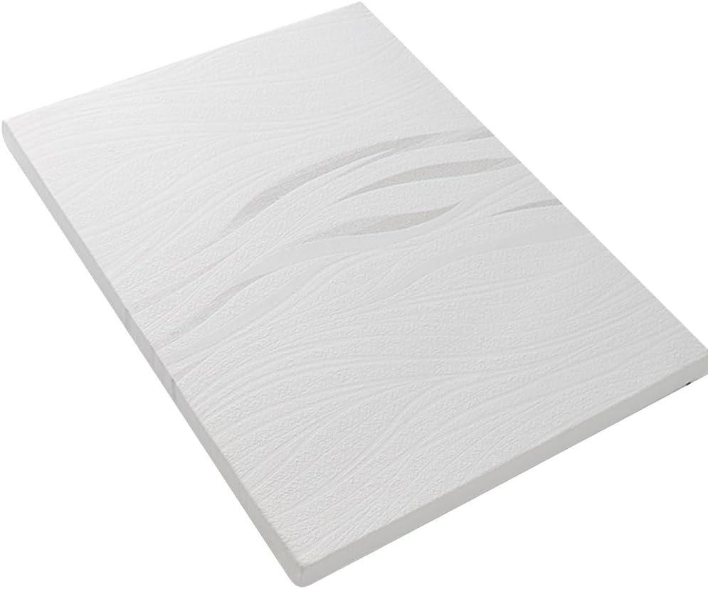 White,90 * 190cm, Floor Futon Mattress 6cm High Density Sponge Roll Up Japanese Floor Mattress Topper Sleeping Mattress Pad with Breathable&Removable Cover for Dormitory Camping Mattress