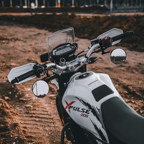 Evermotor Lenkerendenspiegel, E-geprüft, 360°Drehbar Motorrad Spiegel, CNC-gefrästem Aluminium, 7/8\ 22mm Runde MotorradSpiegel kompatibal mit Scooter, Roller, ATV, Moped (2 Stück)