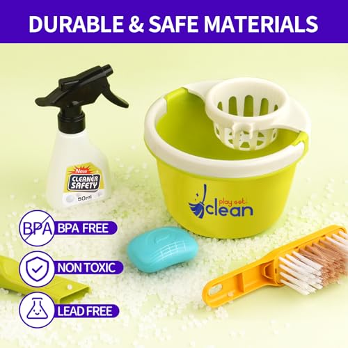 image for PUPU PIG Toddler Toys Cleaning Set, Kids Cleaning Toy Set, Pretend Pla