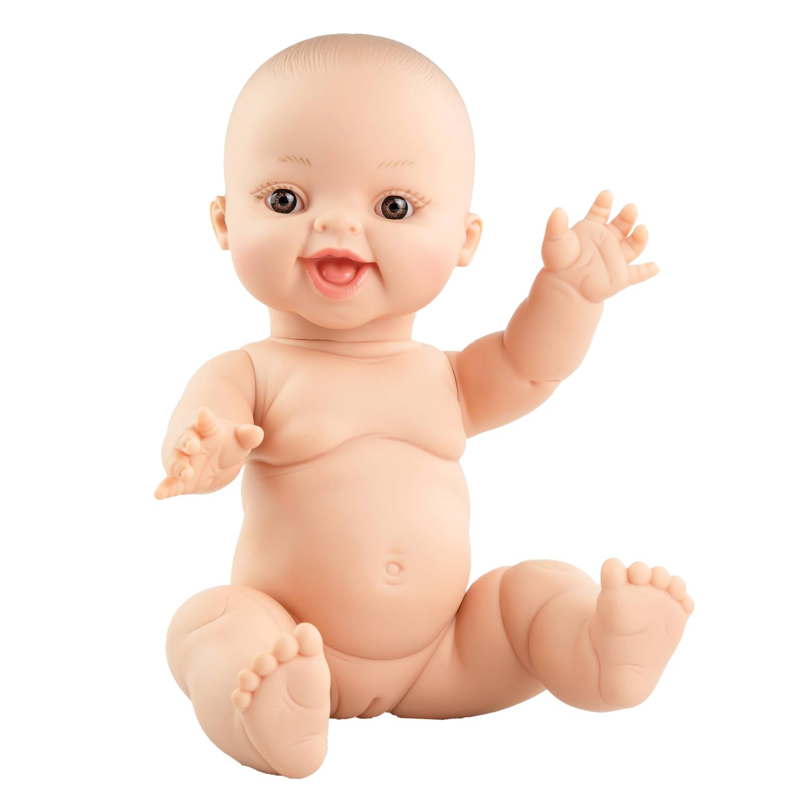 Heless 54030 - Dziewczynka lalka z muślinowym body, z falbankami w kolorze miętowym, wykonana w 100% z bawełny organicznej, rozmiar lalki 34 cm
