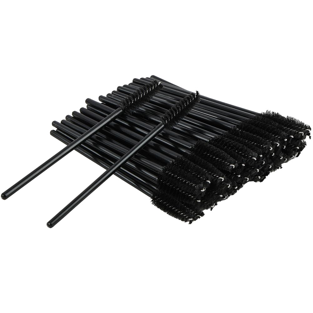 50PCS Brosses à Cils Jetables, Brosse à Sourcils, Pinceaux à Jetables, Applicateur Cillets Brosse pour Maquillage Extension Cillets Sourcils (Noir)