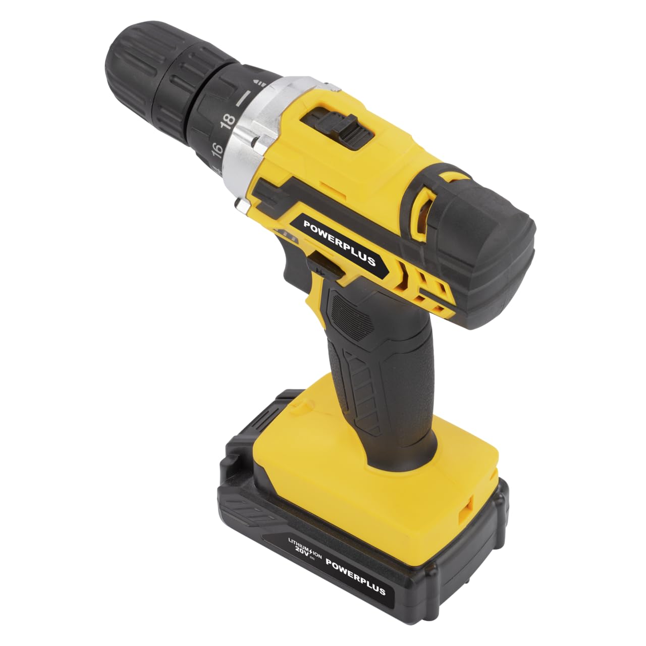 Powerplus POWX00422 - Cacciavite e trapano a batteria da 20 V, con 2 batterie da 1,5 Ah e caricabatterie, per legno, pietra e metallo