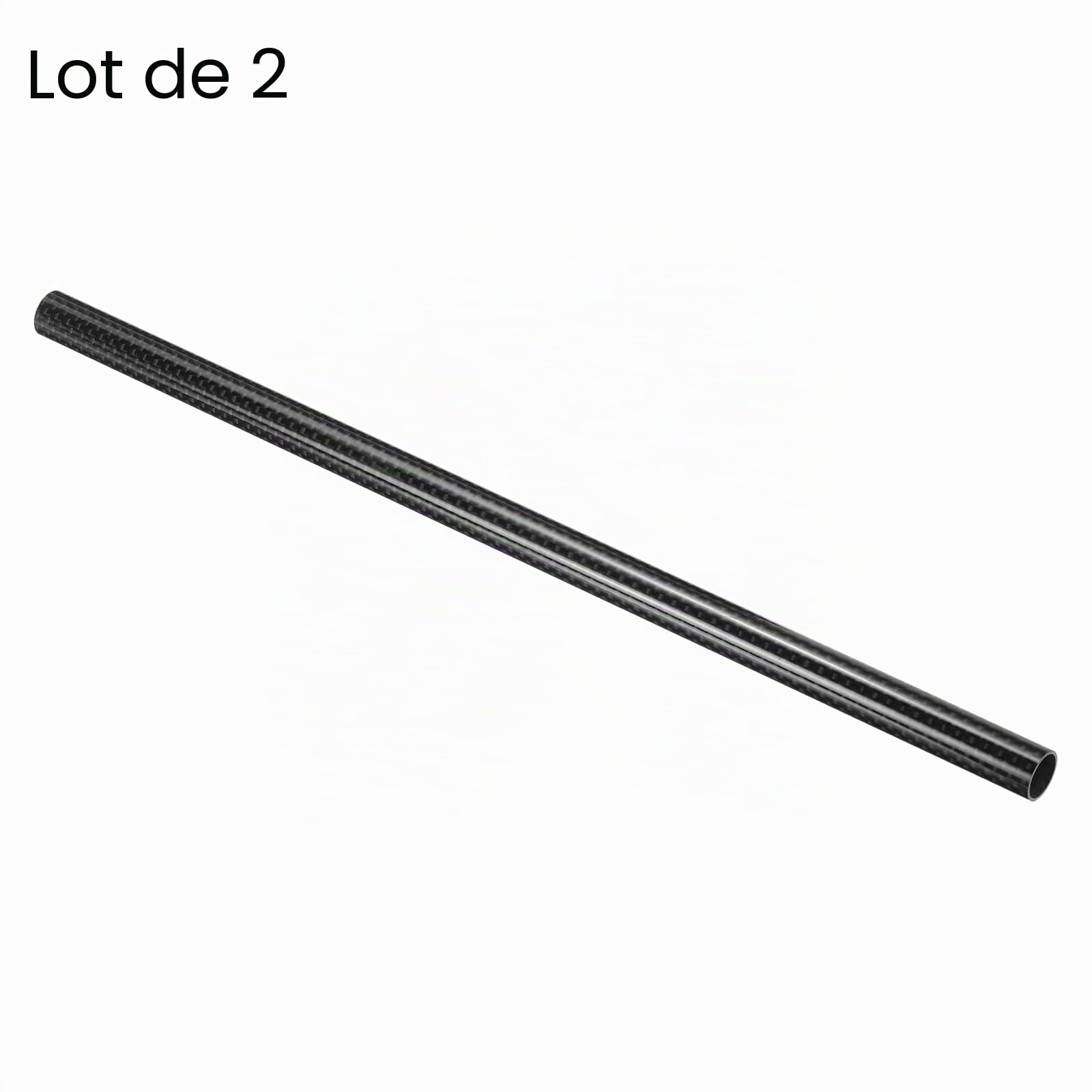 QUARKZMAN 2Pcs Tubes En Fibre De Carbone 12 X 14 X 330Mm Surface Brillante Tige En Carbone Naturel Enroulée En 3K Pour Avion Rc, Multicoptère, Quadcoptère