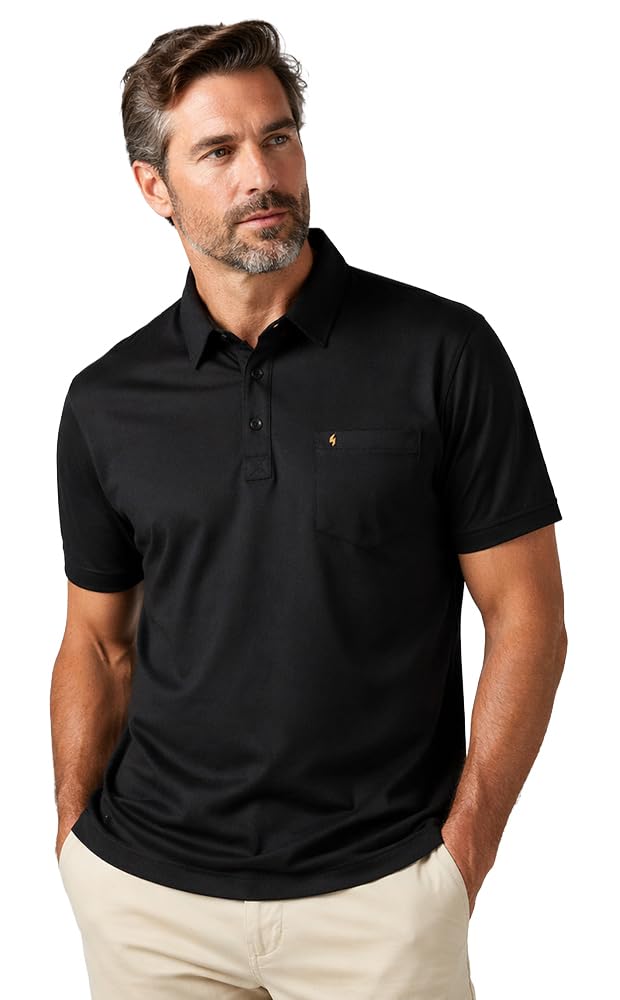 Gabicci - Plain Polo Shirt (Extra Large, Black)