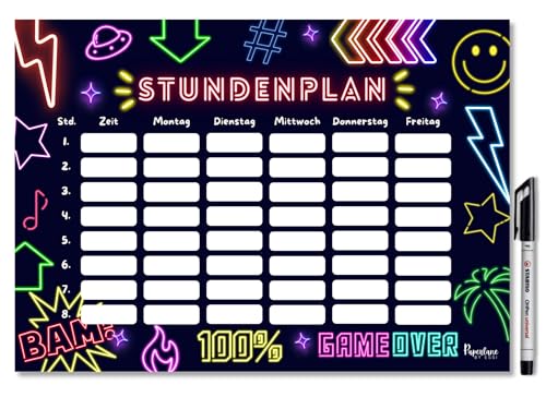Neon Stundenplan magnetisch abwischbar (Neon Magnetischer Stundenplan inkl. Stift)