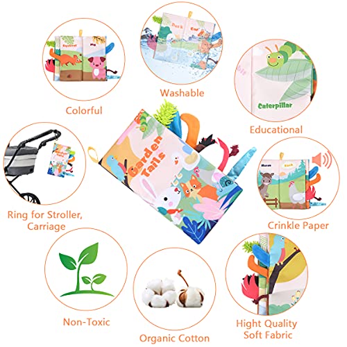 Vicloon Baby zachte boeken, Baby baddoek boek, Rustige Boeken voor 0-3 jaar oude peuters kinderen, 3D Zintuiglijke⦠- Image 4