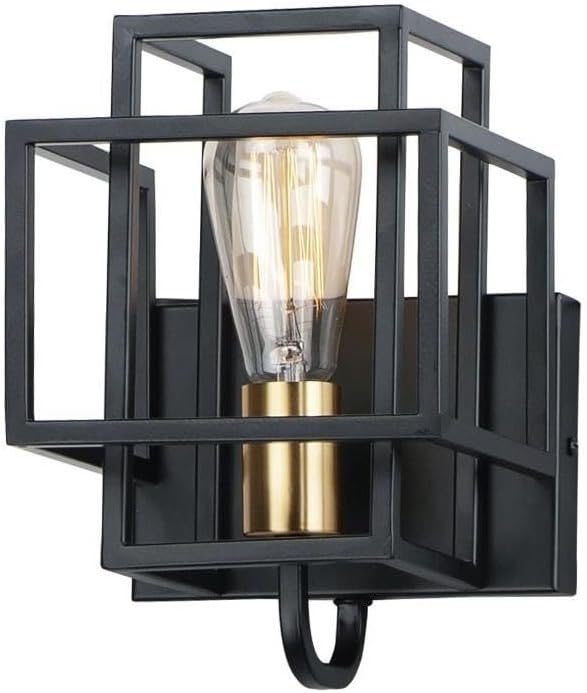 Maxim Lighting Liner 1-Light Wall Sconce | Black/Satin Brass Finish | Contemporary Hallway Bedroom Wall Sconce | 10241BKSBR