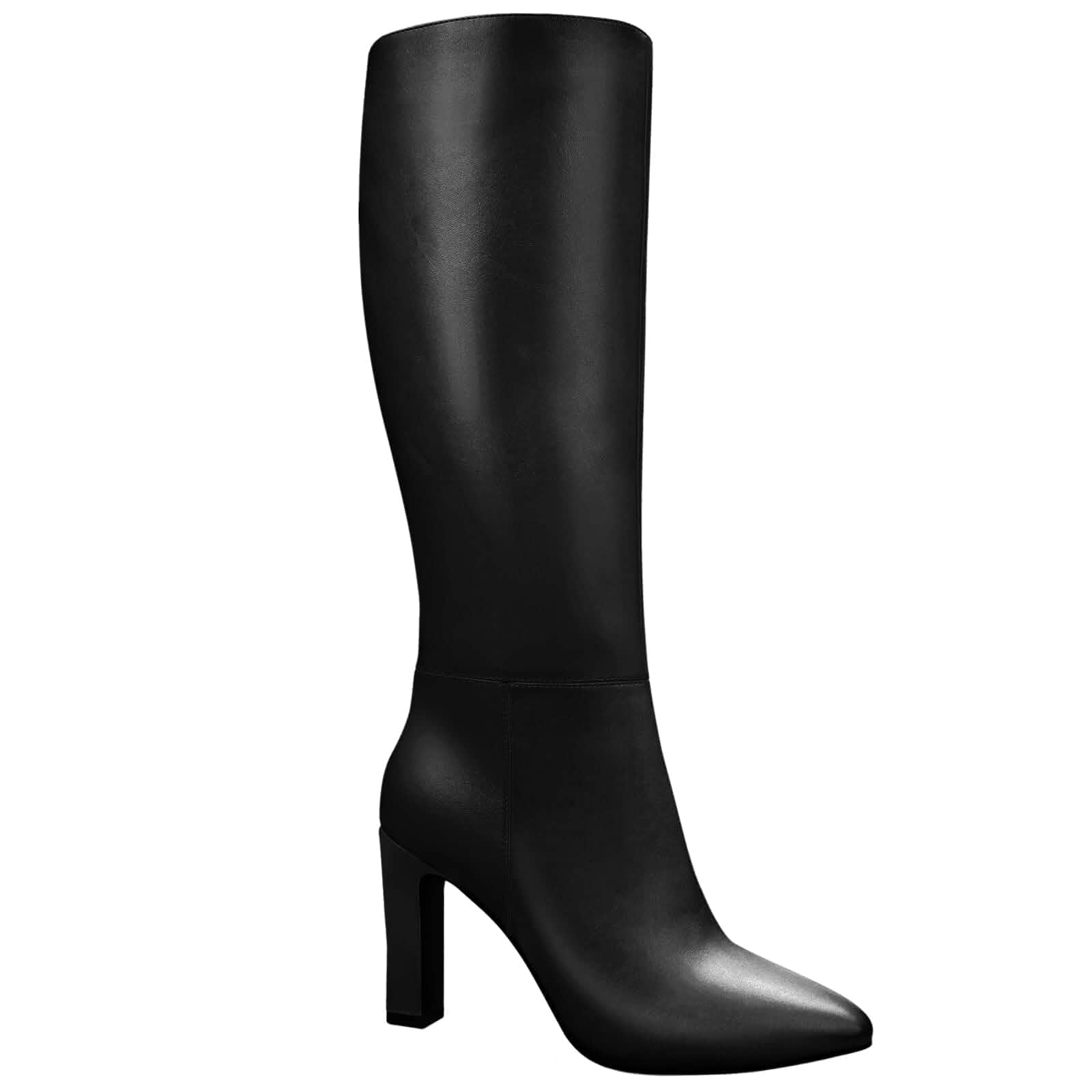Knee High Boots Women Pointed Toe Chunky Heel Fall Tall Boots Women's High Heeled Gogo Boots with Side Zipper, Trendy City Walking Heeled Boots, Dress Boots for Office & Everyday Outfits