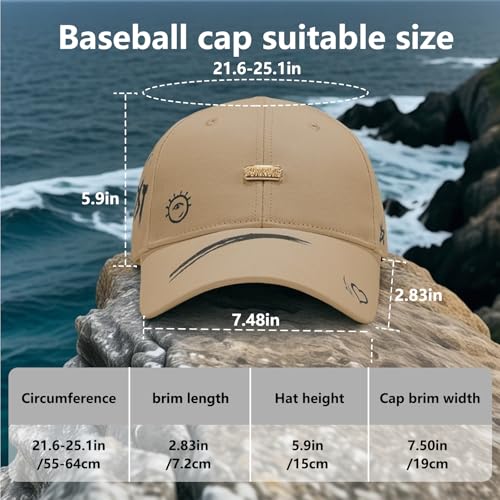 Image of Baseball Cap for Women Men - Adjustable Size Hat | Sun Protection,Colourfast,Moisture Wicking,Ponytail Hole,Wrinkle Free