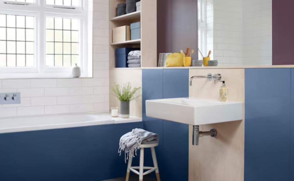 Dulux Fresh up Wandfliesenfarbe Satin, Frische Farbe für Ihr Bad, Weiß, 750 ml