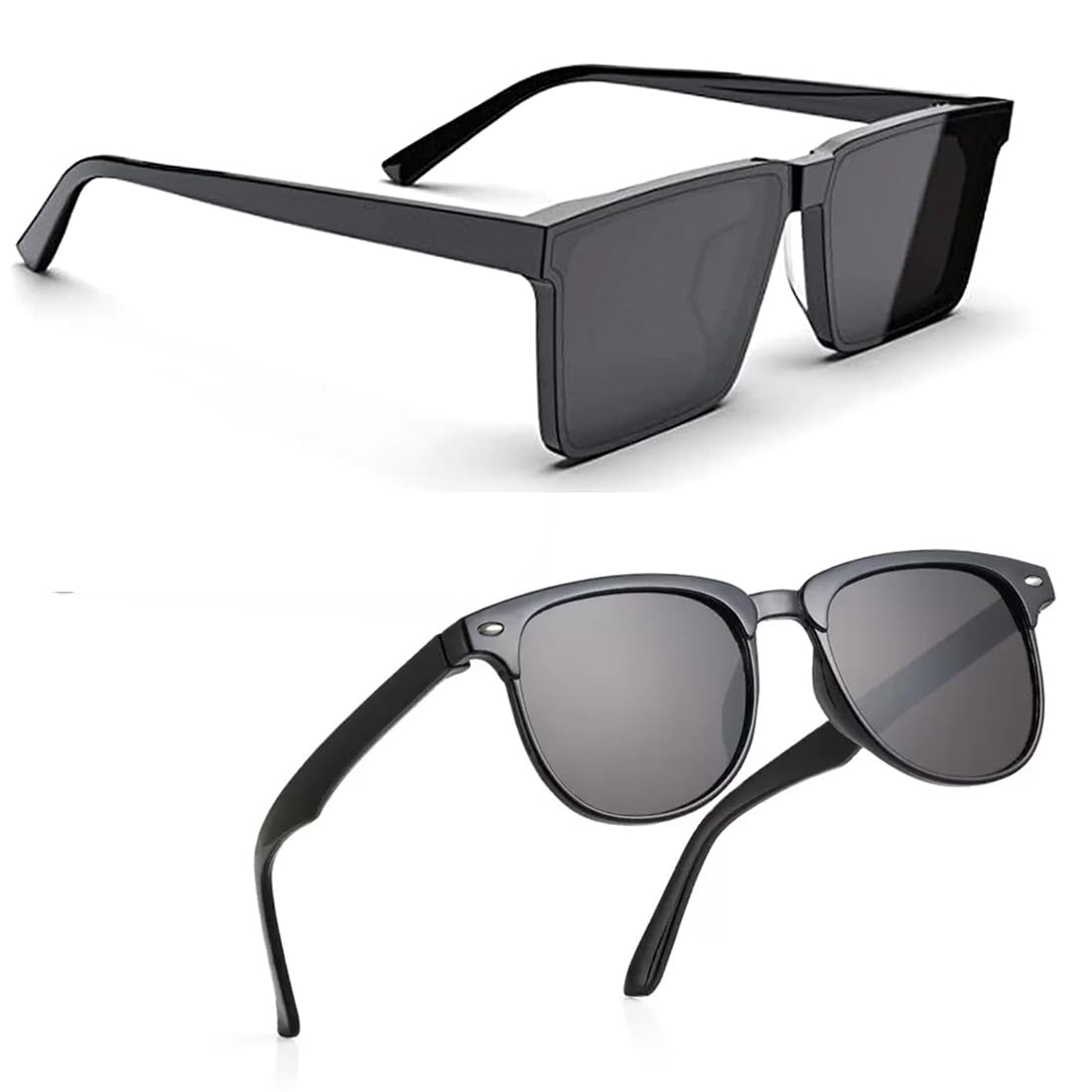 UV Protected Wayfarer Sunglasses for Men & Women | Full-Rim Cover Eyewear for Driving, Cycling, Sports | Lightweight Flexible Optical Frame for All-Day Comfort & Selfies Article Numb_205-20-image-34